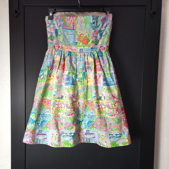 Floral Strapless Dress - Picture 3 of 15